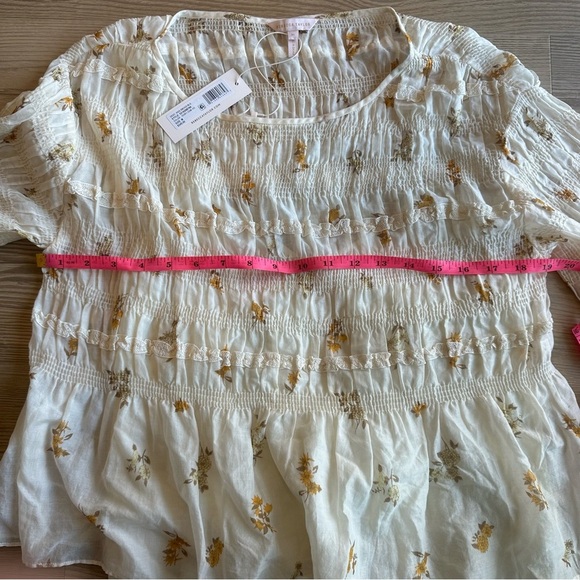 NWT Rebecca Taylor Marigold Fleur Ines Smocked Blouse Size Small women’s top - Picture 13 of 14